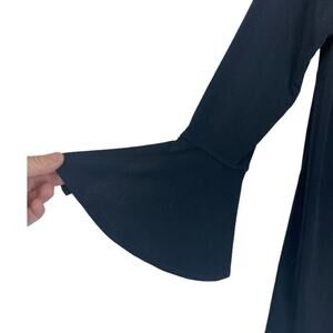 Coldwater Creek Tunic Length  Black Top  Bell Sleeves Size Small/Medium Petite
